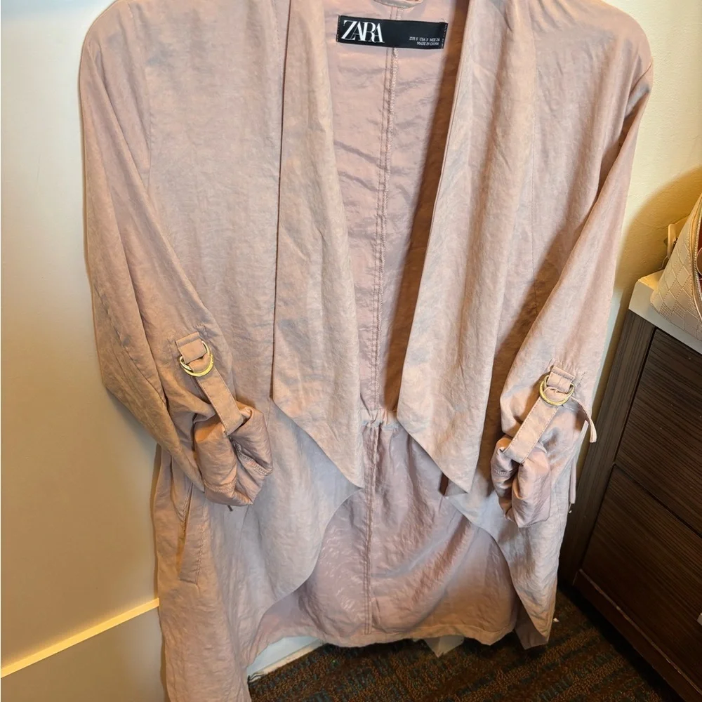 Zara Women's Light Pink Open Front Jacket
